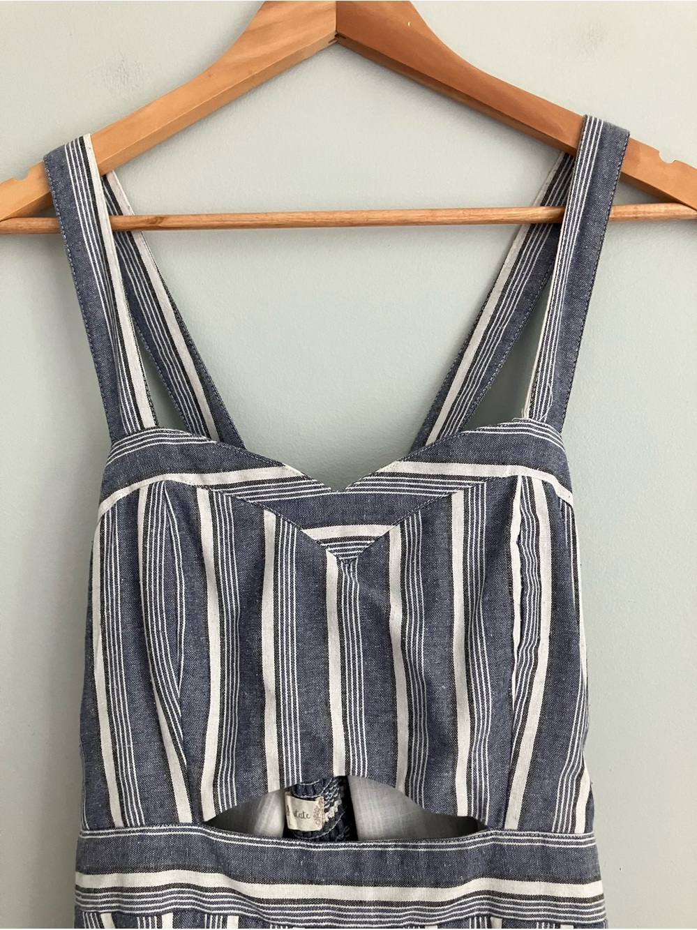 ALTER’D STATE Blue Striped Cotton A-Line Midi Dress Size L - Picture 3 of 11